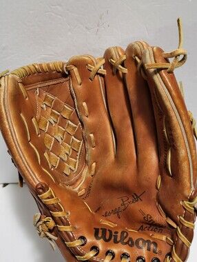 Wilson Signature Model Tan Leather Baseball Glove with Basket Web RHT 12"